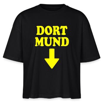 dort mund - Stanley/Stella Frauen Boxy Bio-T-Shirt Nova - Schwarz - Vorne - Anna (173cm)