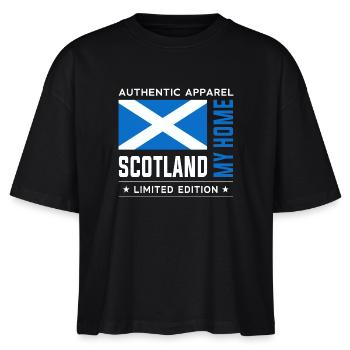 Scotland - Stanley/Stella Frauen Boxy Bio-T-Shirt Nova - Schwarz - Vorne - Anna (173cm)