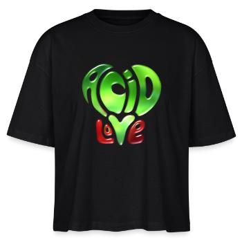 Acid Love Grafik - Stanley/Stella Frauen Boxy Bio-T-Shirt Nova - Schwarz - Vorne - Anna (173cm)