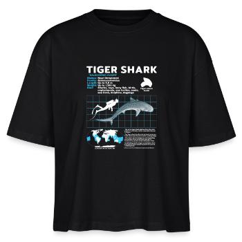 Tigerhai Fact Sheet Datenblatt - Stanley/Stella Frauen Boxy Bio-T-Shirt Nova - Schwarz - Vorne - Anna (173cm)