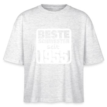 1955 - Stanley/Stella Frauen Boxy Bio-T-Shirt Nova - Weiß meliert - Vorne - Anna (173cm)