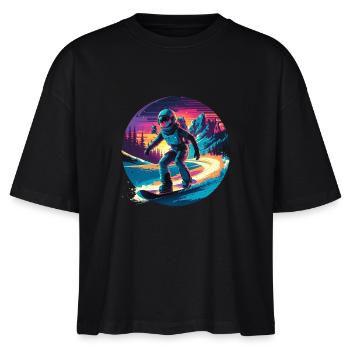 580s Snowboarding - Stanley/Stella Nova Women’s Boxy Organic T-Shirt - black - Front - Anna (173cm)