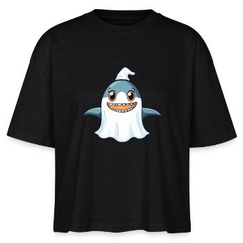 Hai Halloween Lustig Geist - Stanley/Stella Frauen Boxy Bio-T-Shirt Nova - Schwarz - Vorne - Anna (173cm)