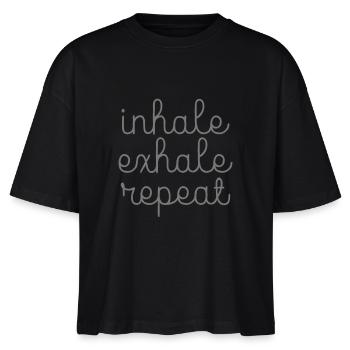 Inhale, Exhale, Repeat - Stanley/Stella Nova Women’s Boxy Organic T-Shirt - black - Front - Anna (173cm)