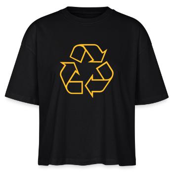 Recycle - Stanley/Stella Frauen Boxy Bio-T-Shirt Nova - Schwarz - Vorne - Anna (173cm)
