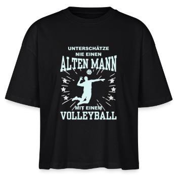 Unterschätze nie einen alten Mann mit Volleyball - Stanley/Stella Frauen Boxy Bio-T-Shirt Nova - Schwarz - Vorne - Anna (173cm)