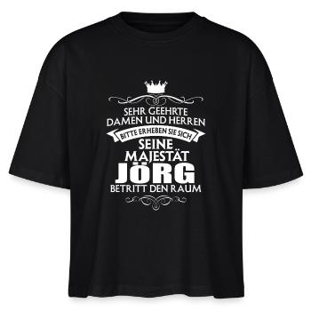 JÖRG - Majestät - Stanley/Stella Frauen Boxy Bio-T-Shirt Nova - Schwarz - Vorne - Anna (173cm)