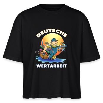 Handwerker - Stanley/Stella Frauen Boxy Bio-T-Shirt Nova - Schwarz - Vorne - Anna (173cm)