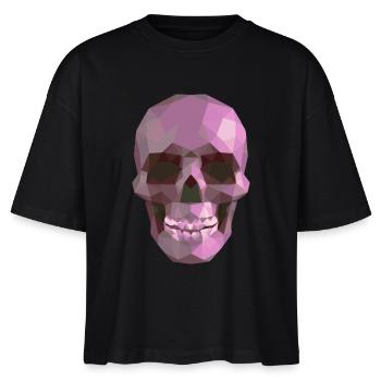 Low Poly Purple Skull - Geometric Gothic Style - Stanley/Stella Nova Women’s Boxy Organic T-Shirt - black - Front - Anna (173cm)