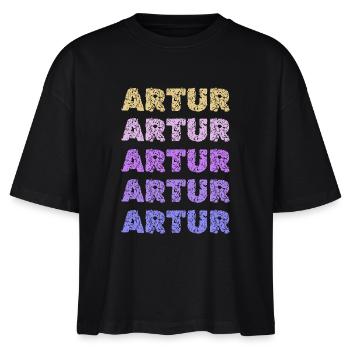 Artur Artur - Stanley/Stella Frauen Boxy Bio-T-Shirt Nova - Schwarz - Vorne - Anna (173cm)