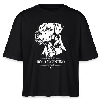 Dogo Argentino Mom Hunde Hund Wilsigns - Stanley/Stella Frauen Boxy Bio-T-Shirt Nova - Schwarz - Vorne - Anna (173cm)