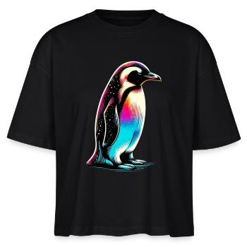 Pinguin - Stanley/Stella Frauen Boxy Bio-T-Shirt Nova - Schwarz - Vorne - Anna (173cm)
