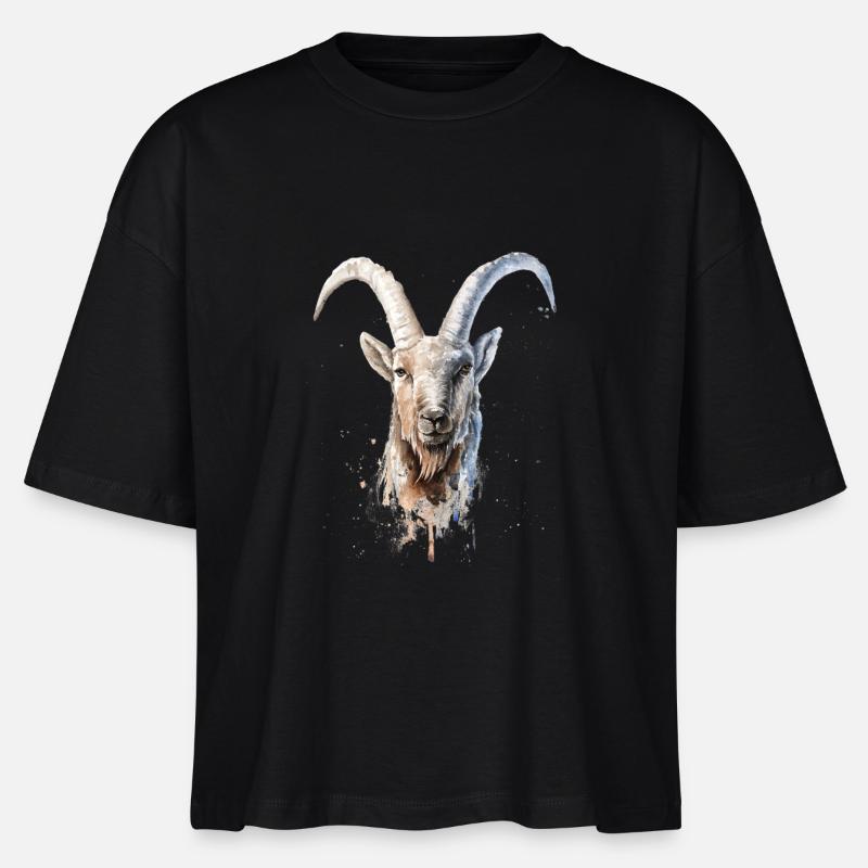 Steinbock - Stanley/Stella Frauen Boxy Bio-T-Shirt Nova - Schwarz