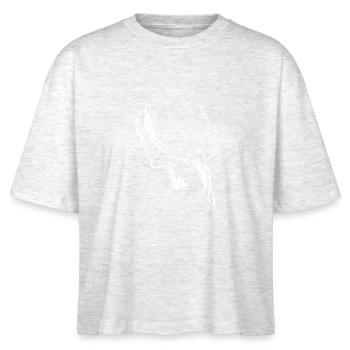 Porträt Frau Tattoo mit stylish langen Haaren - Stanley/Stella Frauen Boxy Bio-T-Shirt Nova - Weiß meliert - Vorne - Anna (173cm)