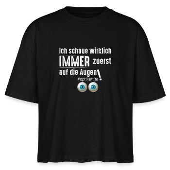 Optiker - Stanley/Stella Frauen Boxy Bio-T-Shirt Nova - Schwarz - Vorne - Anna (173cm)