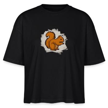 squirrel - Stanley/Stella Nova Women’s Boxy Organic T-Shirt - black - Front - Anna (173cm)