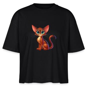 Abyssinian 10 - Stanley/Stella Nova Women’s Boxy Organic T-Shirt - black - Front - Anna (173cm)