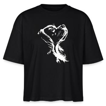 Cavalier King Charles Spaniel Hunde Hund Wilsigns - Stanley/Stella Frauen Boxy Bio-T-Shirt Nova - Schwarz - Vorne - Anna (173cm)