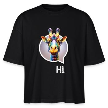 Giraffe diversity CSD regenbogen 3D spruch balloon - Stanley/Stella Frauen Boxy Bio-T-Shirt Nova - Schwarz - Vorne - Anna (173cm)