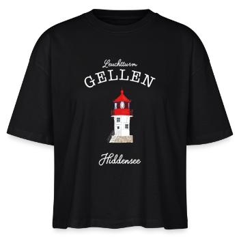 Hiddensee, kleiner Leuchtturm Gellen, Ostsee - Stanley/Stella Frauen Boxy Bio-T-Shirt Nova - Schwarz - Vorne - Anna (173cm)