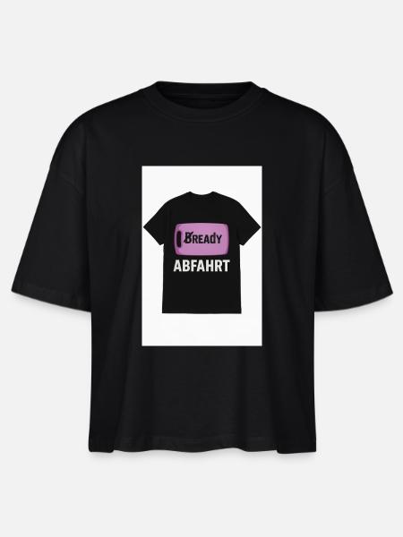 Bready Abfahrt T-Shirt mit Backwaren-Motiv - Stanley/Stella Frauen Boxy Bio-T-Shirt Nova - Schwarz