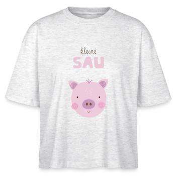 Little sow pink - Stanley/Stella Nova Women’s Boxy Organic T-Shirt - heather white - Front - Anna (173cm)