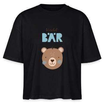 kleiner Kuschelnbär blau Kinderzimmer Deko Kinder - Stanley/Stella Frauen Boxy Bio-T-Shirt Nova - Schwarz - Vorne - Anna (173cm)