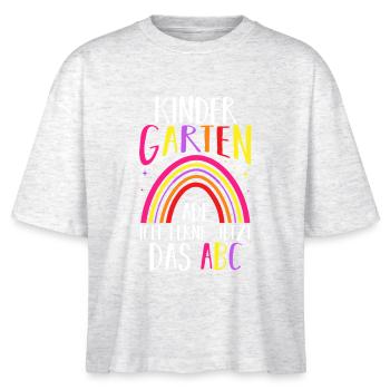 Kindergarten Ade Ich Lerne Jetzt Das ABC - Stanley/Stella Frauen Boxy Bio-T-Shirt Nova - Weiß meliert - Vorne - Anna (173cm)