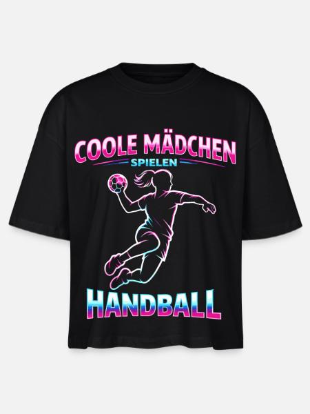 handball mädchen weihnachten geschenk - Stanley/Stella Frauen Boxy Bio-T-Shirt Nova - Schwarz