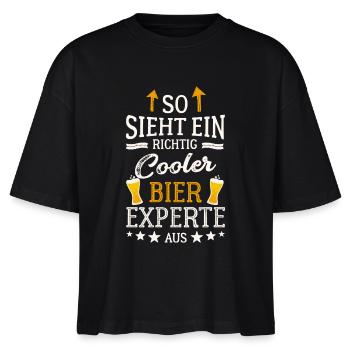 So sieht ein richtig cooler Bier Experte aus  - Stanley/Stella Frauen Boxy Bio-T-Shirt Nova - Schwarz - Vorne - Anna (173cm)