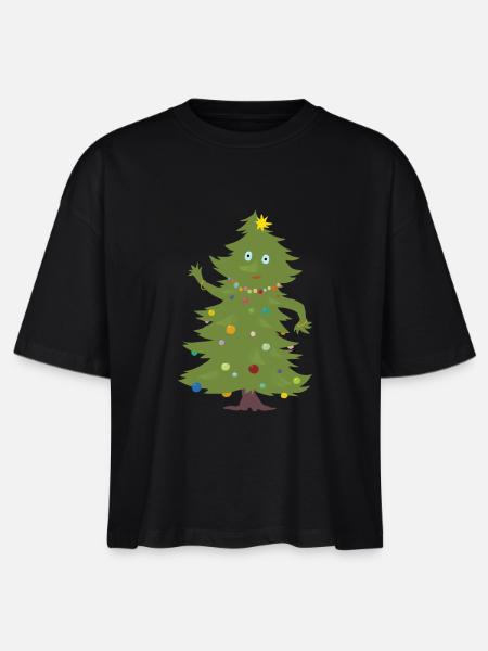 Weihnachtsbaum - Stanley/Stella Frauen Boxy Bio-T-Shirt Nova - Schwarz