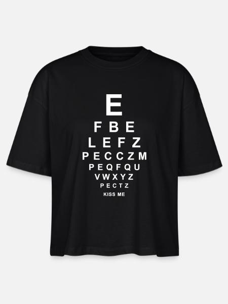 Sehtest - Kiss Me - Stanley/Stella Frauen Boxy Bio-T-Shirt Nova - Schwarz