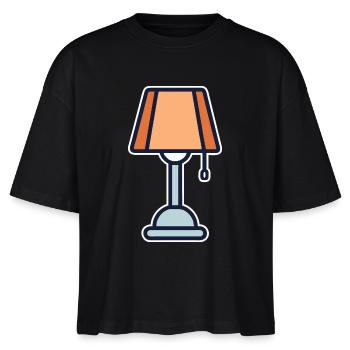 Lampe aus den 70er Jahren - Stanley/Stella Frauen Boxy Bio-T-Shirt Nova - Schwarz - Vorne - Anna (173cm)