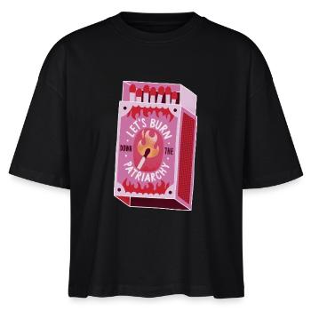 Let's burn down the patriarchy - Stanley/Stella Frauen Boxy Bio-T-Shirt Nova - Schwarz - Vorne - Anna (173cm)