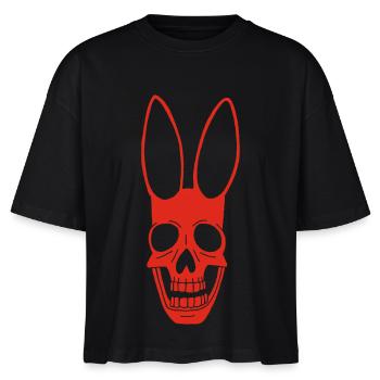 Red Rabbit Skull - Stanley/Stella Nova Women’s Boxy Organic T-Shirt - black - Front - Anna (173cm)