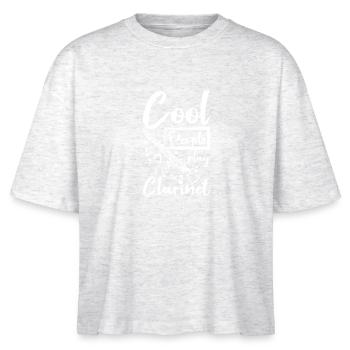 Cool people play clarinet - Stanley/Stella Frauen Boxy Bio-T-Shirt Nova - Weiß meliert - Vorne - Anna (173cm)
