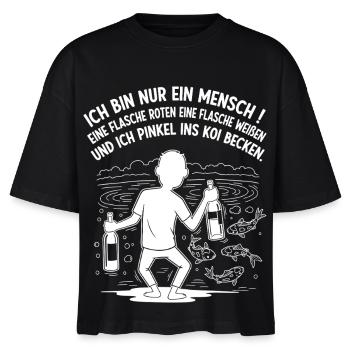 Ich Pinkel ins Koi Becken - Stanley/Stella Frauen Boxy Bio-T-Shirt Nova - Schwarz - Vorne - Anna (173cm)