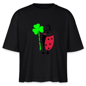 Coccinelle - T-shirt bio NOVA Stanley/Stella Femme - noir - Devant - Anna (173cm)