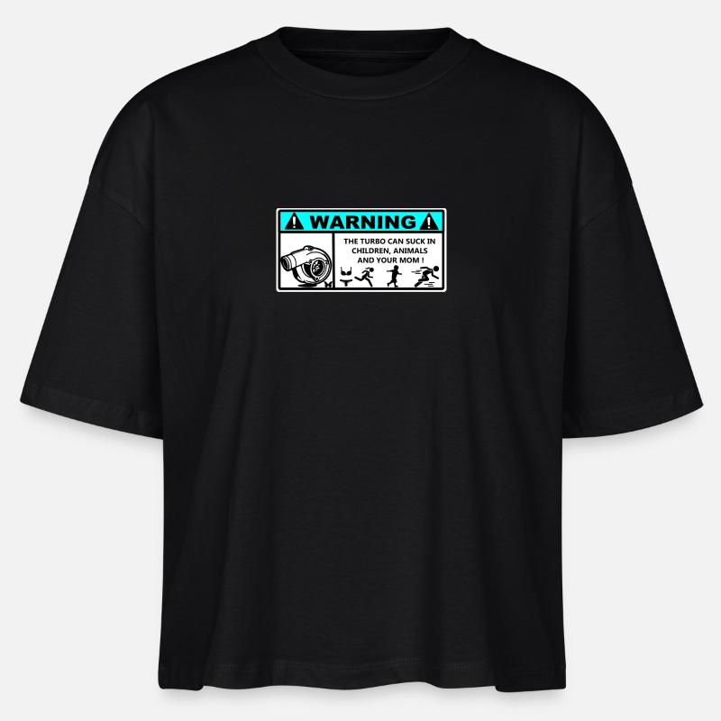 Danger Turbo Sticker - Stanley/Stella Nova Women’s Boxy Organic T-Shirt - black