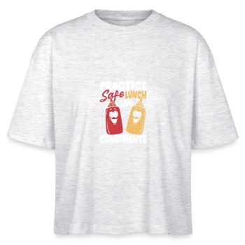 Déjeuner d’épices Sauce aux épices - T-shirt bio NOVA Stanley/Stella Femme - blanc chiné - Devant - Anna (173cm)