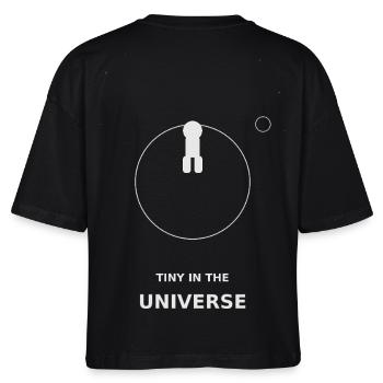 Tiny in the Universe - Stanley/Stella Frauen Boxy Bio-T-Shirt Nova - Schwarz - Hinten - Anna (173cm)