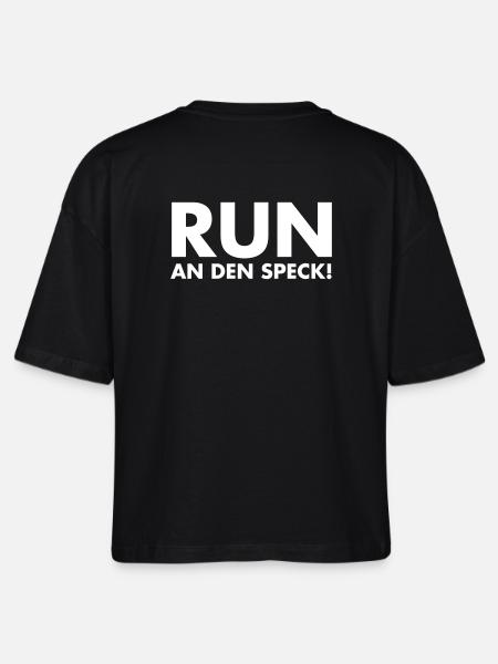 Run An Den Speck - Stanley/Stella Frauen Boxy Bio-T-Shirt Nova - Schwarz
