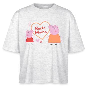 Peppa Pig Design Beste Mama - Stanley/Stella Frauen Boxy Bio-T-Shirt Nova - Weiß meliert - Vorne - Anna (173cm)