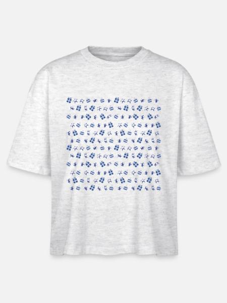 Weihnachtsmann - Anleitung - Stanley/Stella Frauen Boxy Bio-T-Shirt Nova - Weiß meliert