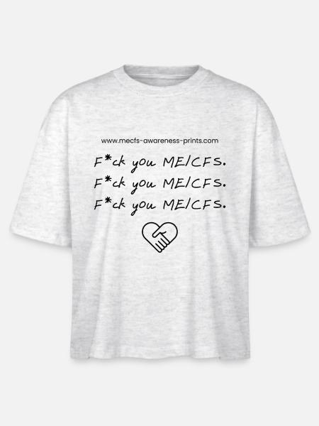 F*U ME/CFS ♡ - Stanley/Stella Frauen Boxy Bio-T-Shirt Nova - Weiß meliert