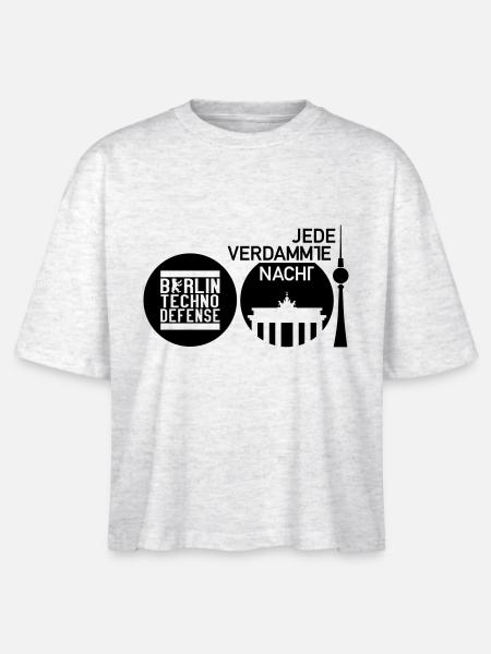Berlin Techno Defense JVN - Stanley/Stella Frauen Boxy Bio-T-Shirt Nova - Weiß meliert