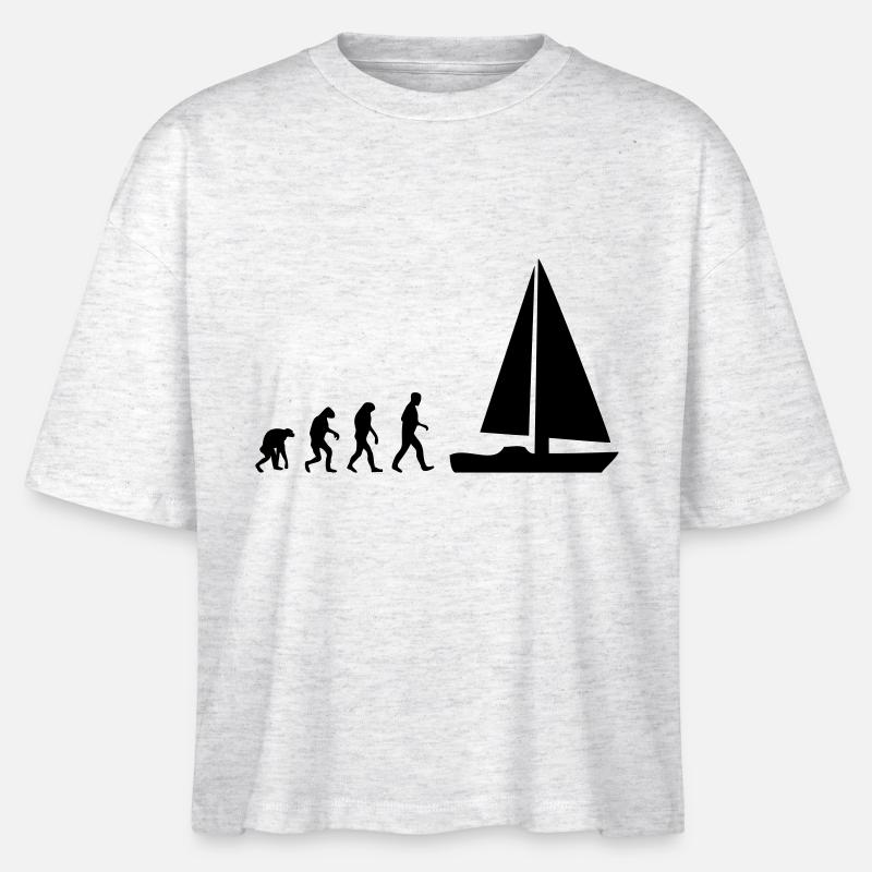 segelboot evolution - Stanley/Stella Frauen Boxy Bio-T-Shirt Nova - Weiß meliert