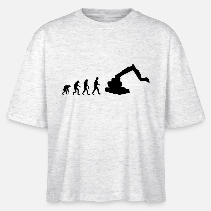 digger evolution - Stanley/Stella Nova Women’s Boxy Organic T-Shirt - heather white