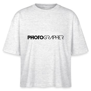 Cool Photographer Text Logo Design - Stanley/Stella Frauen Boxy Bio-T-Shirt Nova - Weiß meliert - Vorne - Anna (173cm)