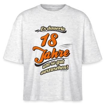 Geburtstag es dauerte 18 Jahre RAHMENLOS® - Stanley/Stella Frauen Boxy Bio-T-Shirt Nova - Weiß meliert - Vorne - Anna (173cm)